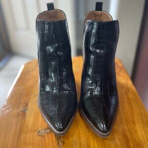 Black Croc Bootie